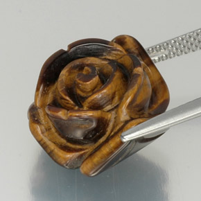 Tiger's eye marrón natural de 12,59 ct, forma elegante, opaco