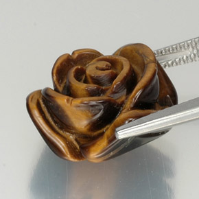 Tiger's eye marrón natural de 12,51 ct, forma elegante, opaco