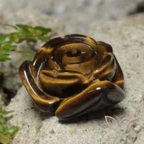 Ojo de Tigre Marrón cálido natural de 12.98 ct, Corte Flor, Opaco