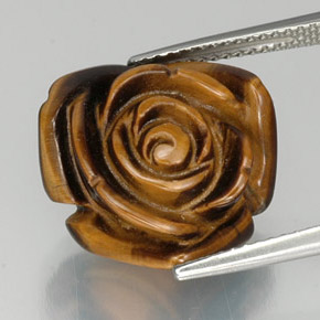 Tiger's eye marrón natural de 12,07 ct, forma elegante, opaco