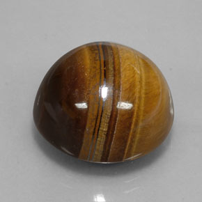 Tiger's eye marrón natural de 35,03 ct, corte redondo, opaco