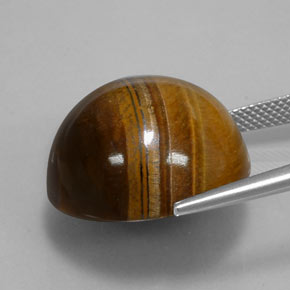 Tiger's eye marrón natural de 35,03 ct, corte redondo, opaco