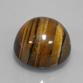 Ojo de Tigre Marrón oro natural de 38.62 ct, Corte Redondo, Opaco