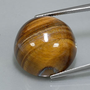 Tiger's eye marrón natural de 36,26 ct, corte redondo, opaco