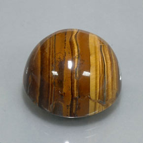 Tiger's eye marrón natural de 38,37 ct, corte redondo, opaco