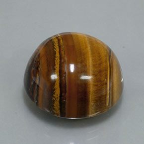 Tiger's eye marrón natural de 37,12 ct, corte redondo, opaco