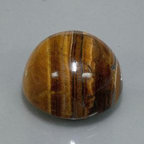 Tiger's eye marrón natural de 36,50 ct, corte redondo, opaco