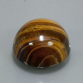 Tiger's eye marrón natural de 37,72 ct, corte redondo, opaco