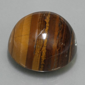 Tiger's eye marrón natural de 36,89 ct, corte redondo, opaco