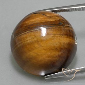 36.10ct Natural Marrón jengibre Ojo de Tigre, Redondo, Opaco