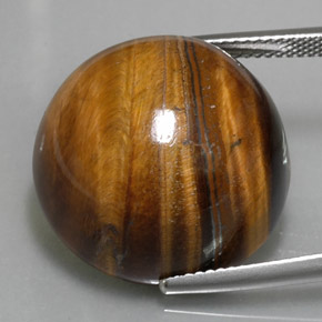 Tiger's eye marrón natural de 36,96 ct, corte redondo, opaco
