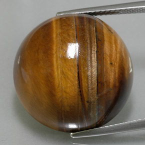Tiger's eye marrón natural de 36,05 ct, corte redondo, opaco