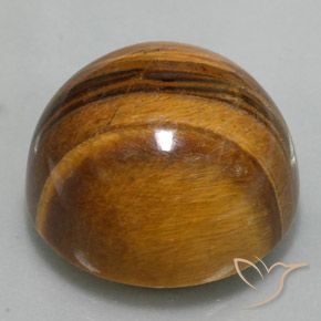 Ojo de Tigre Marrón medio natural de 36.73 ct, Redondo, Opaco
