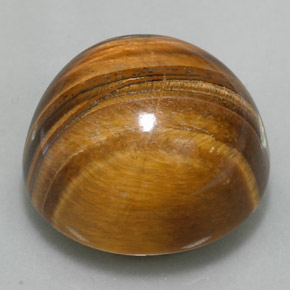Tiger's eye marrón natural de 37,11 ct, corte redondo, opaco