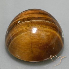 Ojo de Tigre Marrón medio natural de 35.20 ct, Redondo, Opaco