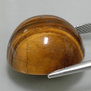 Tiger's eye marrón natural de 37,40 ct, corte redondo, opaco