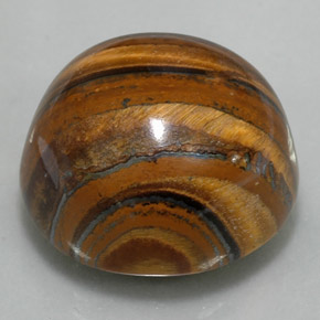 Tiger's eye marrón natural de 39,11 ct, corte redondo, opaco