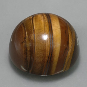 Tiger's eye marrón natural de 38,33 ct, corte redondo, opaco