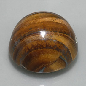 Tiger's eye marrón natural de 36,56 ct, corte redondo, opaco