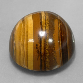 Tiger's eye marrón natural de 37,72 ct, corte redondo, opaco