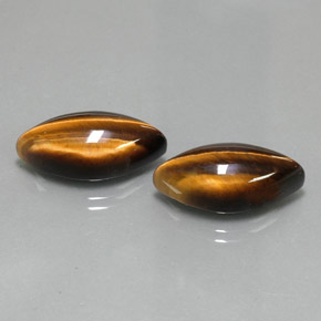 Gemas de tiger's eye marrón natural de  ct, marquesa, opaco