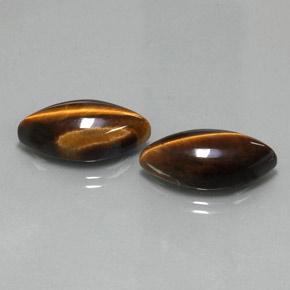 Gemas de tiger's eye marrón natural de  ct, marquesa, opaco