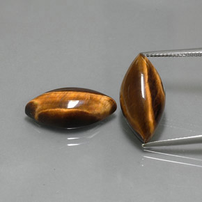 Gemas de tiger's eye marrón natural de  ct, marquesa, opaco