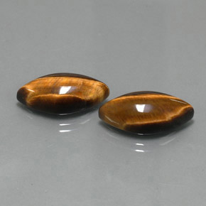 Gemas de tiger's eye marrón natural de  ct, marquesa, opaco