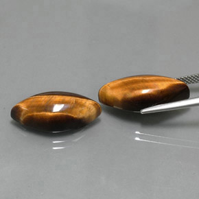 Gemas de tiger's eye marrón natural de  ct, marquesa, opaco