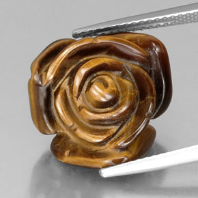 Tiger's eye marrón natural de 11,36 ct, forma elegante, opaco