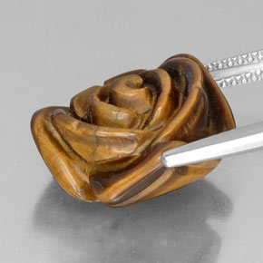 Tiger's eye marrón natural de 11,36 ct, forma elegante, opaco
