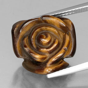 Tiger's eye marrón natural de 12,35 ct, forma elegante, opaco