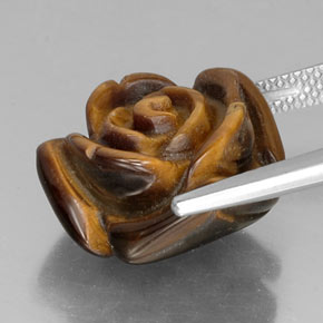 Tiger's eye marrón natural de 12,35 ct, forma elegante, opaco