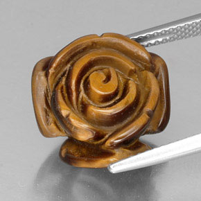 Tiger's eye marrón natural de 11,73 ct, forma elegante, opaco