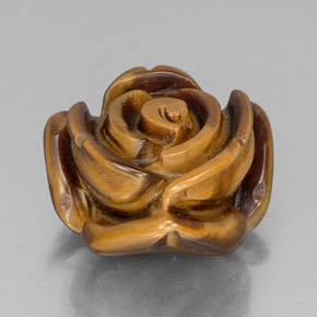 Tiger's eye marrón natural de 11,73 ct, forma elegante, opaco