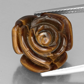 Tiger's eye marrón natural de 11,87 ct, forma elegante, opaco