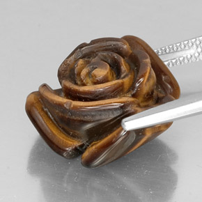 Tiger's eye marrón natural de 11,87 ct, forma elegante, opaco