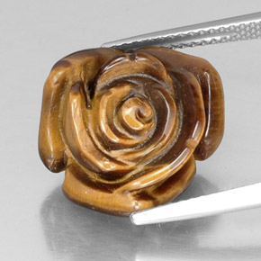 Tiger's eye marrón natural de 11,19 ct, forma elegante, opaco