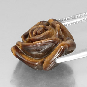 Tiger's eye marrón natural de 11,19 ct, forma elegante, opaco