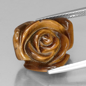 Tiger's eye marrón natural de 10,20 ct, forma elegante, opaco