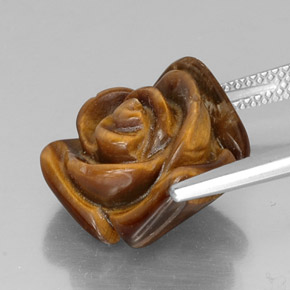Tiger's eye marrón natural de 10,20 ct, forma elegante, opaco