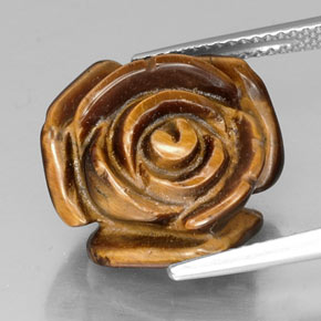 Tiger's eye marrón natural de 12,80 ct, forma elegante, opaco