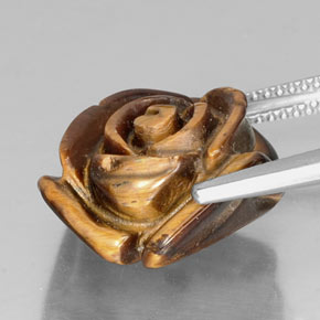 Tiger's eye marrón natural de 12,80 ct, forma elegante, opaco