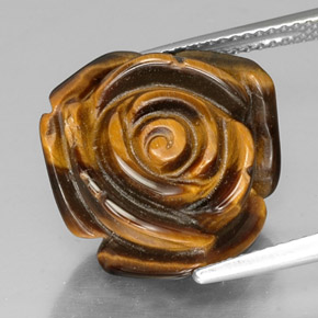 Tiger's eye marrón natural de 13,91 ct, forma elegante, opaco
