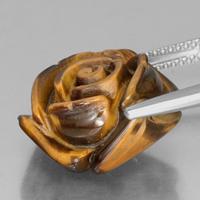 Tiger's eye marrón natural de 13,91 ct, forma elegante, opaco