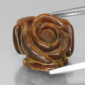 Tiger's eye marrón natural de 11,50 ct, forma elegante, opaco