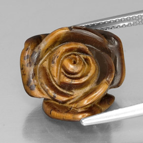Tiger's eye marrón natural de 11,25 ct, forma elegante, opaco