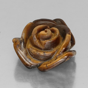 Tiger's eye marrón natural de 11,25 ct, forma elegante, opaco
