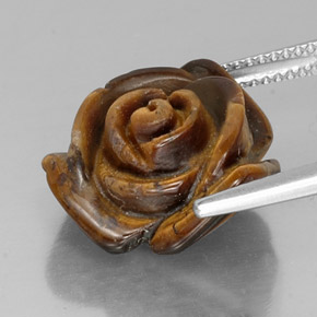 Tiger's eye marrón natural de 11,25 ct, forma elegante, opaco