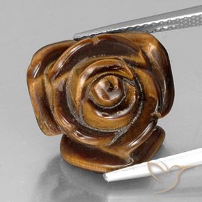 11.30ct Natural Marrón caramelo Ojo de Tigre, Elegante, Opaco